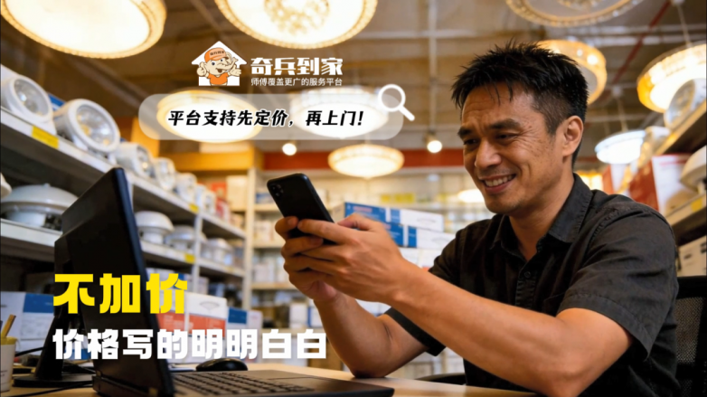 越来越多的电灯商家，解决电灯安装痛点，选择奇兵到家靠谱