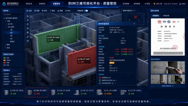​武汉启创动力BIM三维可视化平台如何管控施工进度、质量与安全