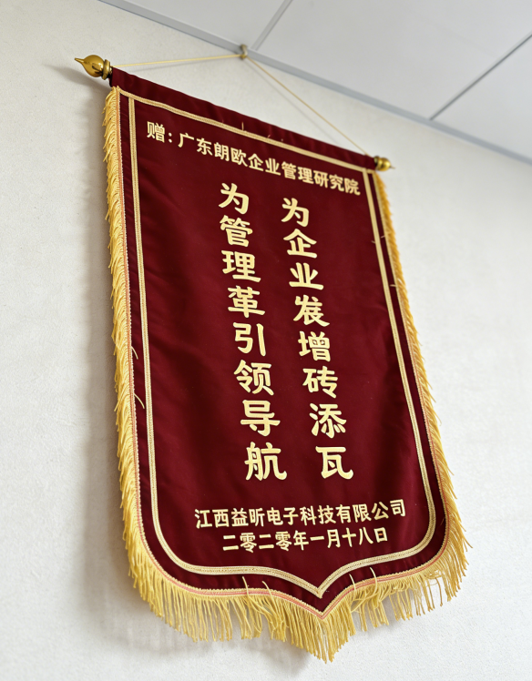 江西益昕电子科技有限公司赠朗欧咨询锦旗