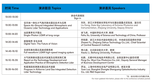 2026光学技术大会PHOTONICS CONGRESS CHINA完整议程公布！