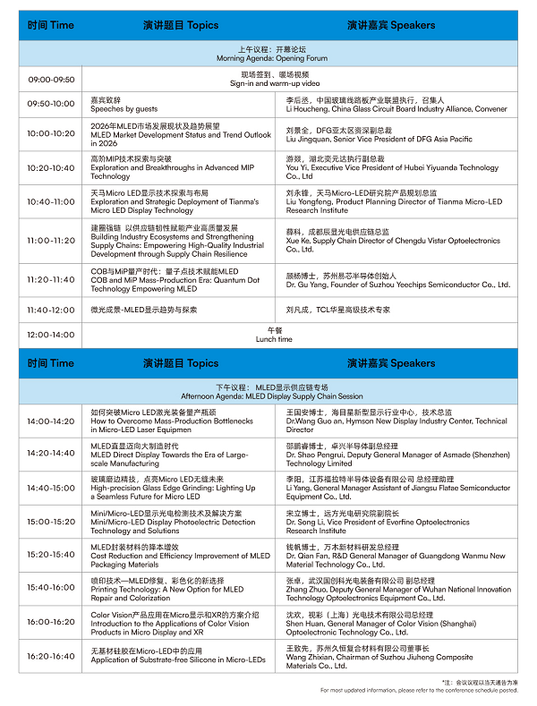 2026光学技术大会PHOTONICS CONGRESS CHINA完整议程公布！