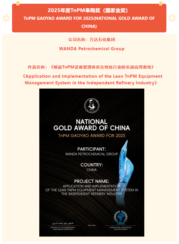 2025年度国际维修联合会TnPM皋陶奖（国际金奖） 最终结果正式揭晓！