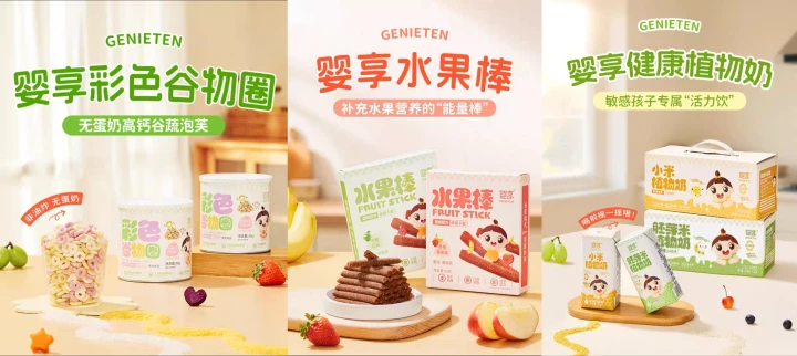 婴享营养零食，优质的谷果蔬，干净的配方，给敏宝提供最优质的零食！
