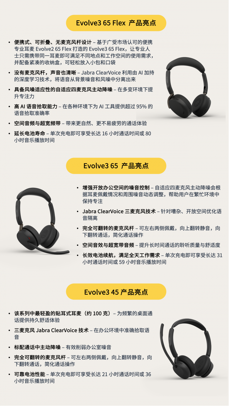 Jabra扩展Evolve3产品线 适配多元办公场景-锋巢网